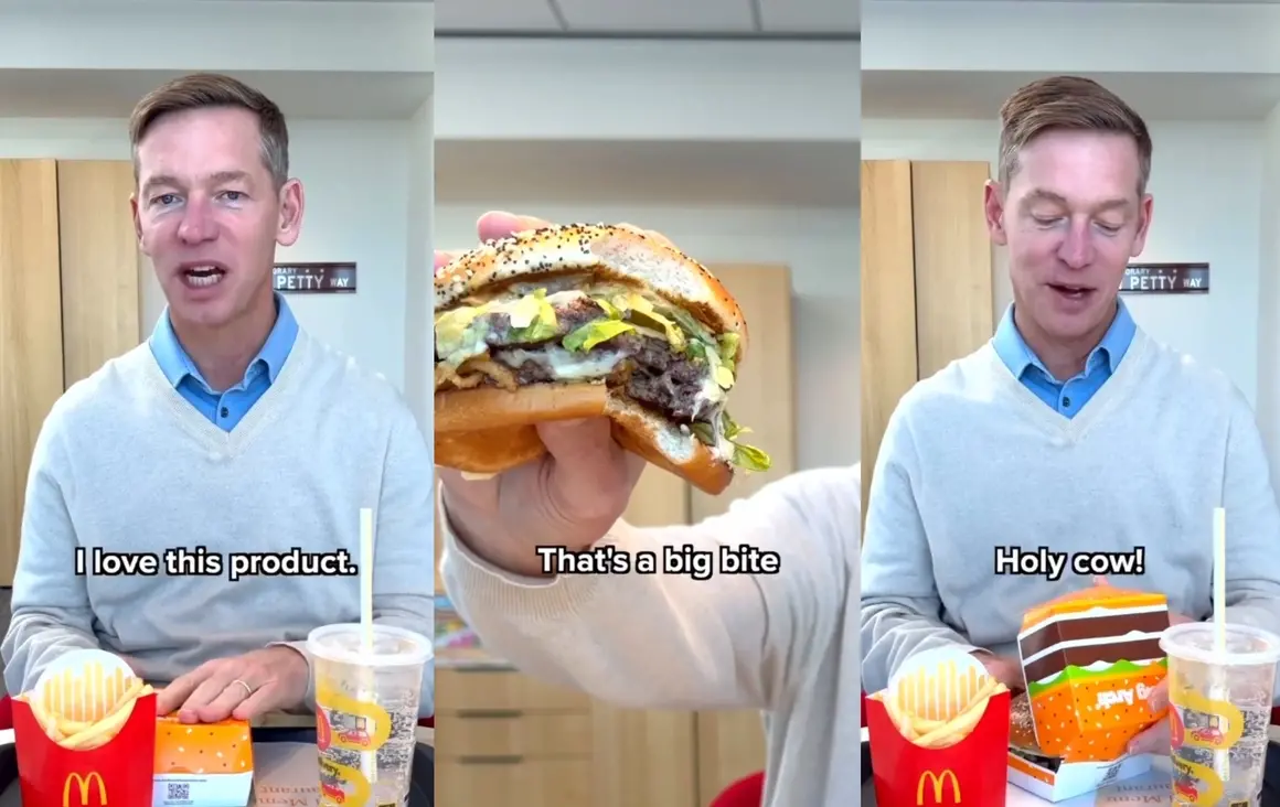 Дори McDonald's се шегува с директора си, който не смее да преглътне бургера Big Arch