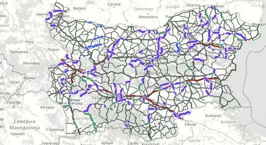 Нова интерактивна карта показва ремонтите по цялата пътна мрежа