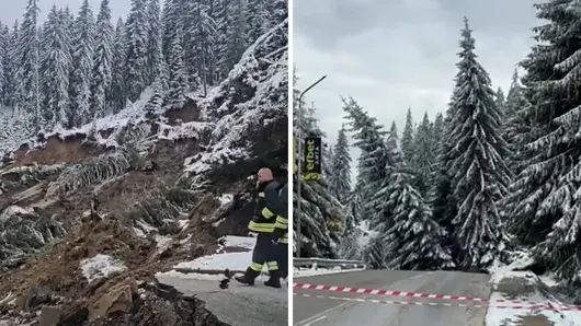 Свлачище отнесе напълно част от пътя между Смолян и Пампорово